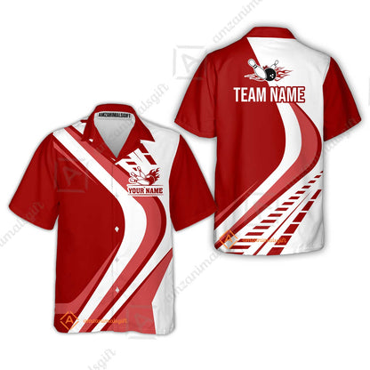 Customize Your Name, Team Name Bowling Jersey, Bowling Team Jersey Multicolor Polo Quarter-Zip Shirts, Custom Bowling Uniforms Jerseys