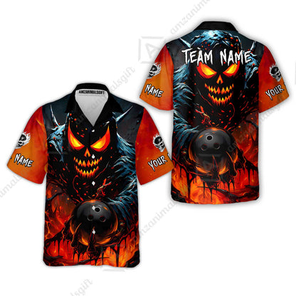 Custom Bowling Jersey Polo Shirt, Hellfire Strike, Custom Bowling Jersey Team Shirt For Players With Name & Team Name