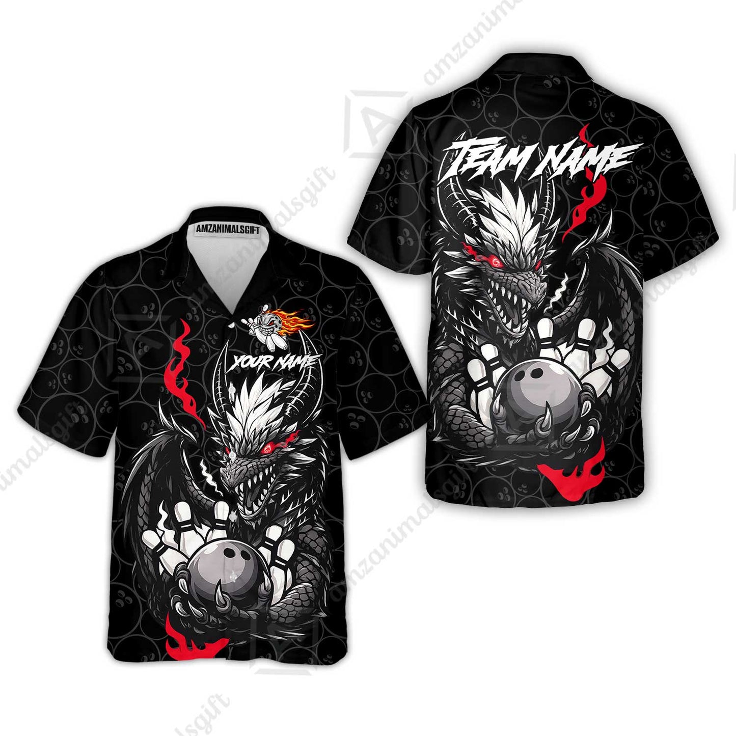 Custom Badass Dragon Bowling Jersey Polo Shirt, Custom Badass Dragon Bowling Team Shirt For Players With Name & Team Name