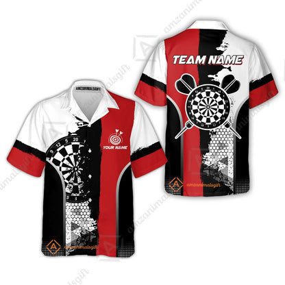 Custom Grunge Style Darts Team Jersey Polo Quarter-Zip Shirts, Custom Darts Team Jerseys Uniform, Personalized Name And Team Name