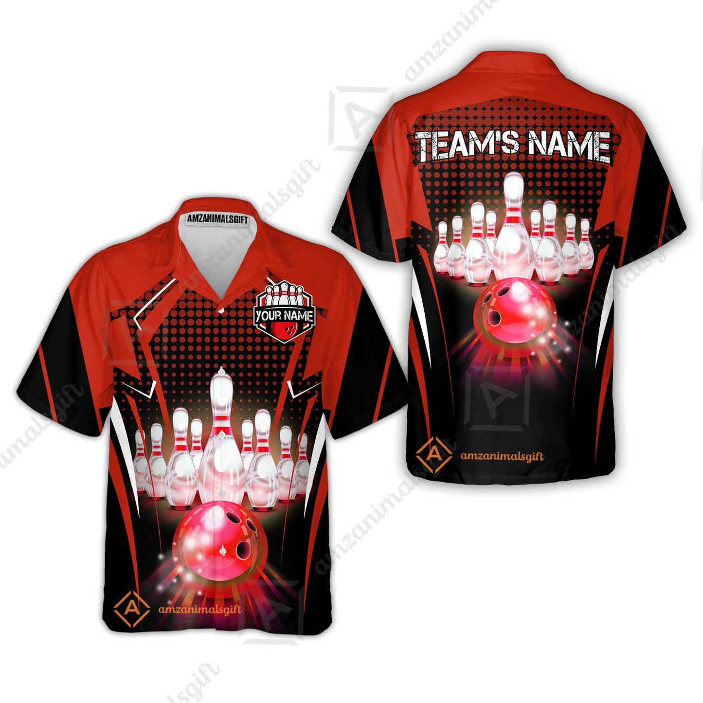 Custom Bowling Team Jerseys Polo Shirts, Bowling uniforms Ball & Pins Multicolor Jersey For Tournament Team Men Women Bowlers