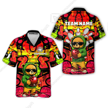 Custom Bowling Jersey Polo Shirt, Urban Street Art Bowling, Custom Bowling Jersey Team Shirt For Players With Name & Team Name