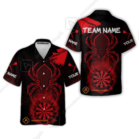 Customized Darts Hawaiian Shirt, Darts Spider Men's Grunge Darts Smoke Dartboard Hawaiian Shirt for Darts Players