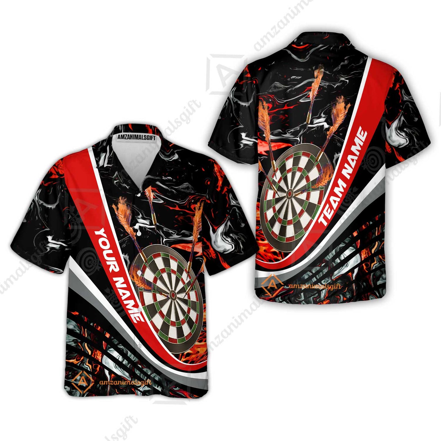 Customized Darts Hawaiian Shirt, Darts Flaming Magma Multicolor Hawaiian Shirt Custom Team Jersey For Darts Player