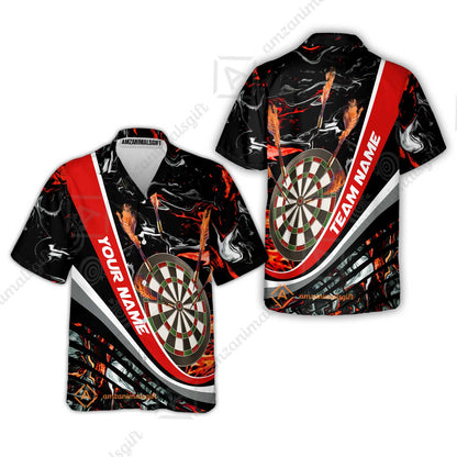 Customized Darts Hawaiian Shirt, Darts Flaming Magma Multicolor Hawaiian Shirt Custom Team Jersey For Darts Player