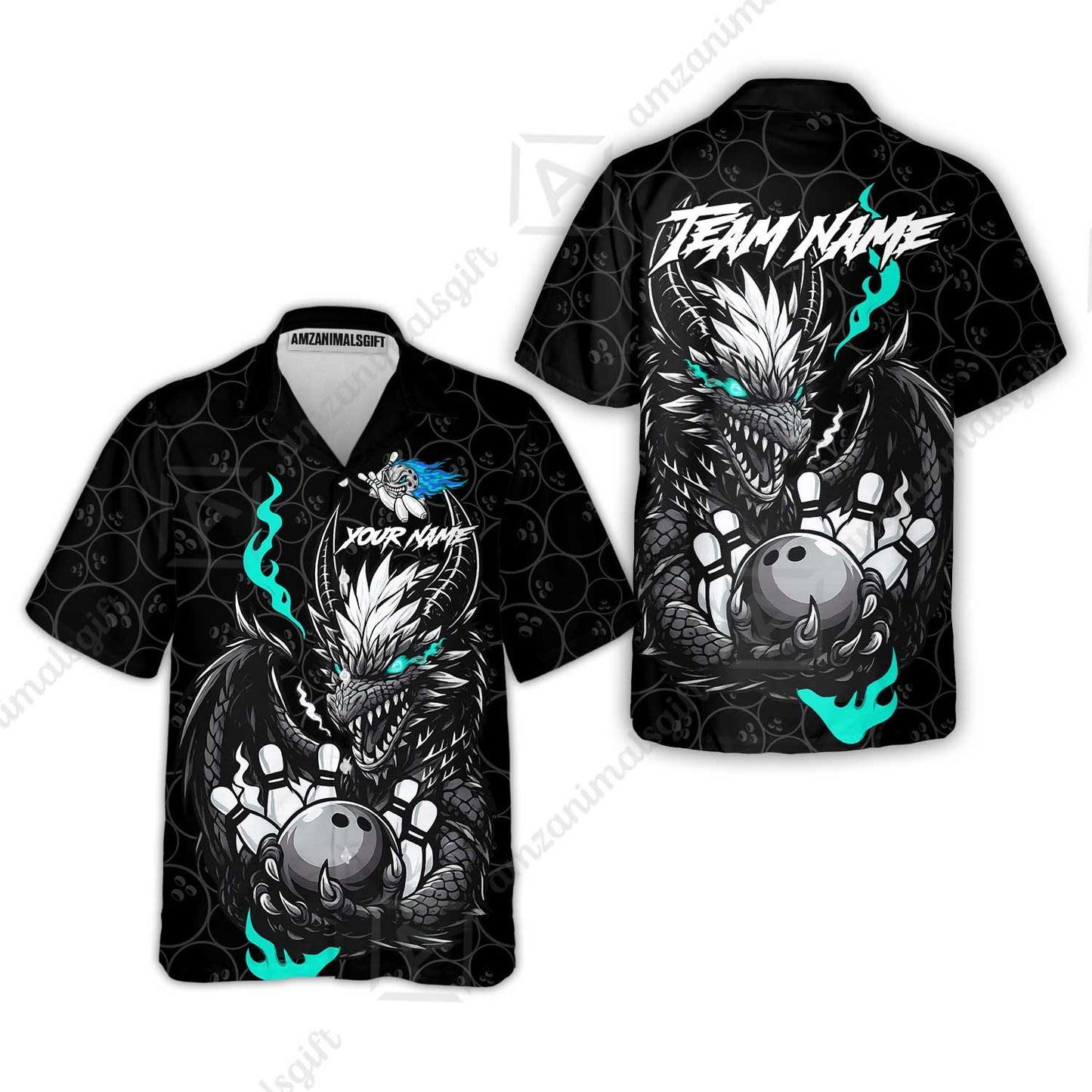Custom Badass Dragon Bowling Jersey Polo Shirt, Custom Badass Dragon Bowling Team Shirt For Players With Name & Team Name