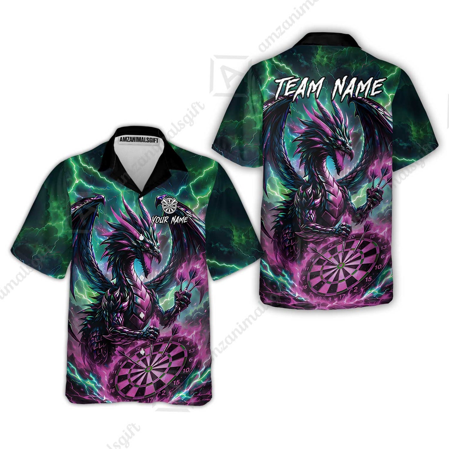 Custom Darts Jersey Polo Shirt, Dragon Fire Darts, Custom Dart Jersey Team Shirt For Players With Name & Team Name