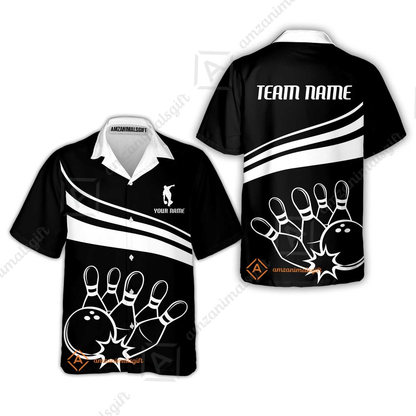 Bowling Customized Jersey Black Shirt White Curve Bowling Tenpin Quarter Zip Shirt, Outfit For Bowlers, Bowling Team