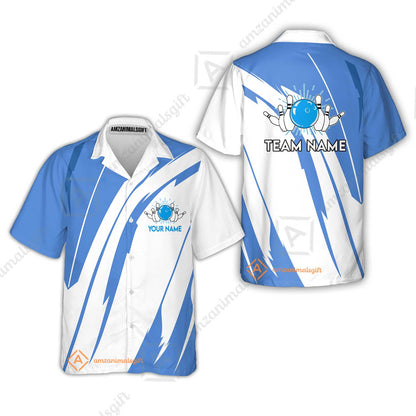 Custom Bowling Team Jerseys Polo Shirts, Ocean Blue Yellow Bowling uniforms, Custom Bowling Shirts With Personalized Name And Team Name