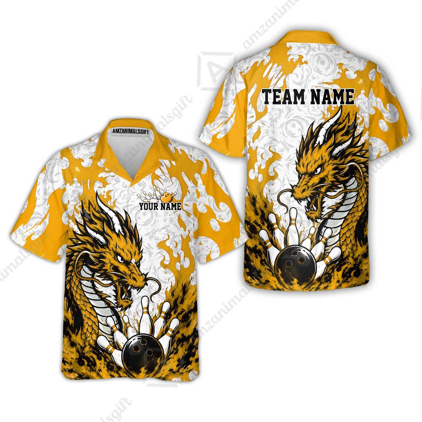 Custom Bowling Jersey Polo Shirt, Fierce Crimson Fire Dragon Strike, Custom Bowling Jersey Team Shirt For Players With Name and Team Name