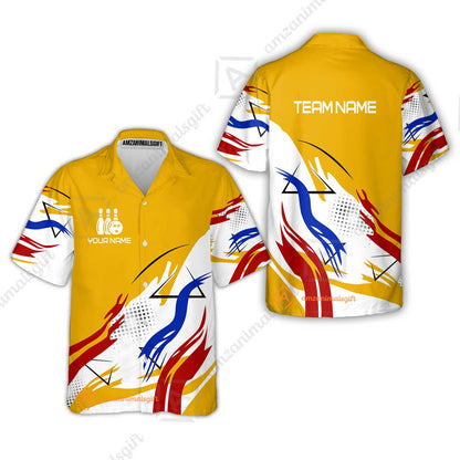 Customize Name, Team Name Bowling Jersey, Bowling Team Jersey Multicolor Polo Quarter-Zip Shirts, Custom Bowling Uniforms Jerseys