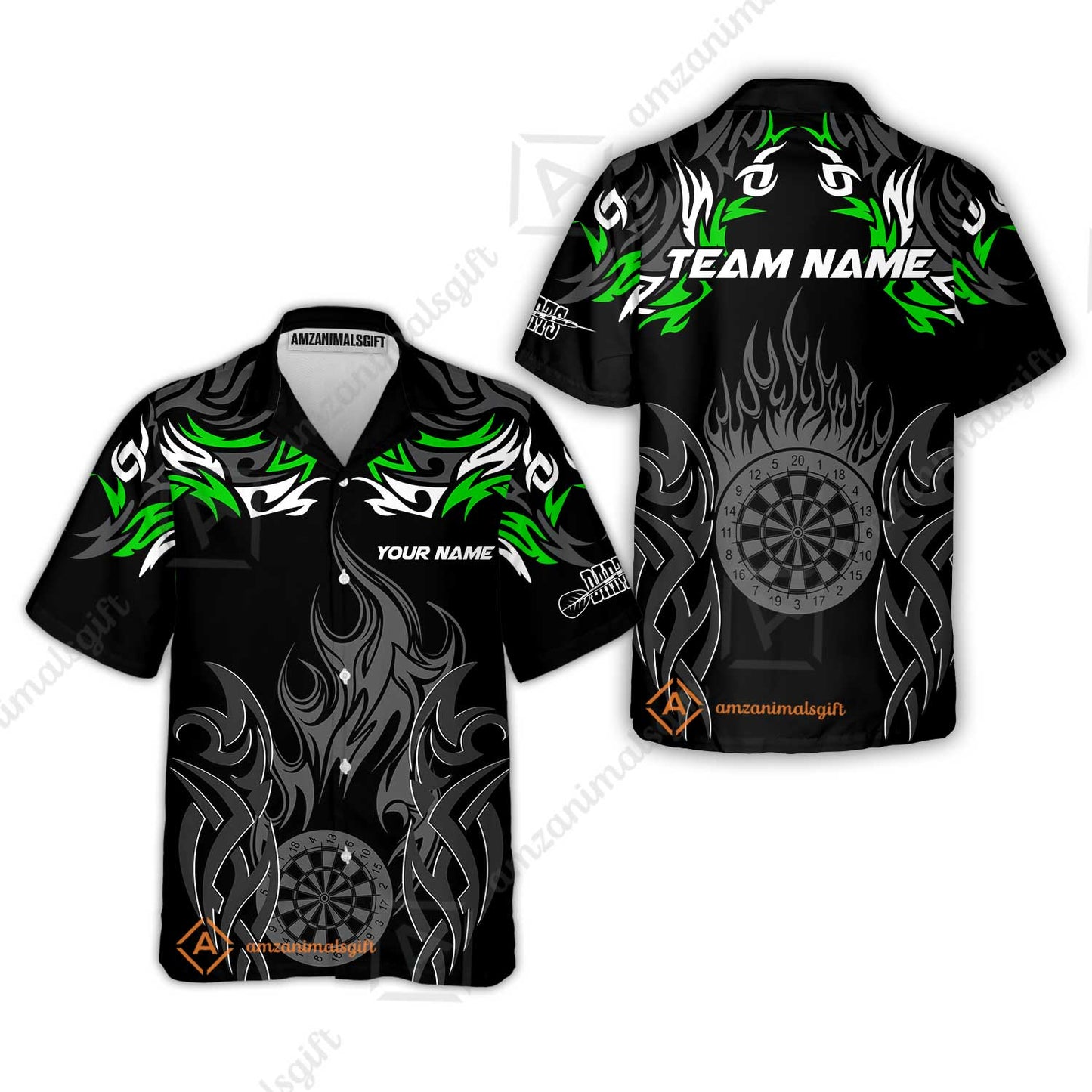 Customized Darts Hawaiian Shirt, Dartboard Fire Flame Darts Hawaiian Shirt Multicolor Team Style, Jersey for Darts Players