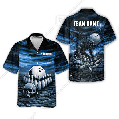 Custom Full Moon Werewolf Bowling Jersey Polo Shirt, Custom Full Moon Werewolf Bowling Jersey Team Shirt For Players With Name & Team Name