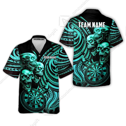 Custom Darts Team Jersey, Personalized Neon Skull Jersey Shirt For Players With Name & Team Name