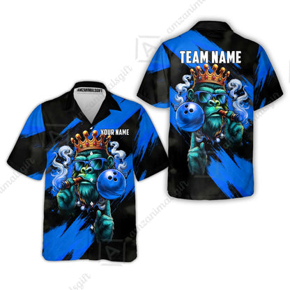 Custom Bowling Jersey Polo Shirt, Gorilla Boss King, Custom Bowling Jersey Team Shirt For Players With Name & Team Name