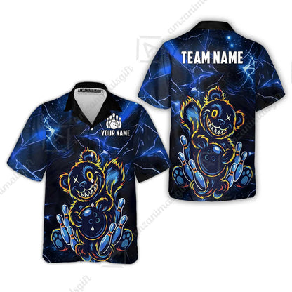Custom Creepy Teddy Bowling Jersey Polo Shirt, Custom Creepy Teddy Bowling Jersey Team Shirt For Players With Name & Team Name