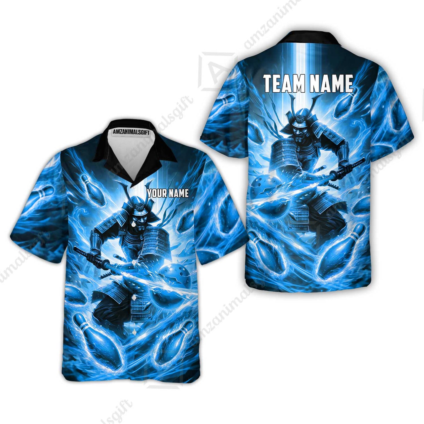 Custom Bowling Jersey Polo Shirt, Japanese Samurai Warrior Bowling, Custom Bowling Jersey Team Shirt For Players With Name & Team Name