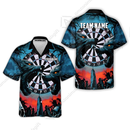 Custom Darts Team Jersey, Personalized Black Forest Wolves Dart Polo Shirt For Players With Name & Team Name