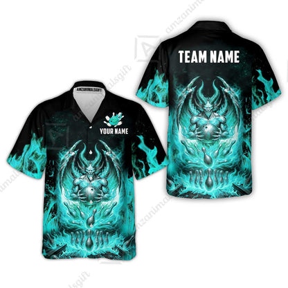 Custom Hellfire Bowling Jersey Polo Shirt, Custom Hellfire Bowling Jersey Team Shirt For Players With Name & Team Name