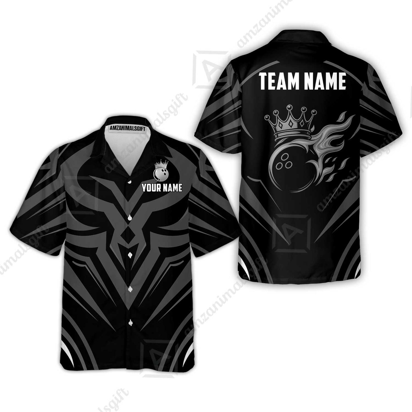 Custom Bowling Jersey Polo Shirt, Crowned Bowling Ball, Custom Bowling Jersey Team Shirt For Players With Name & Team Name