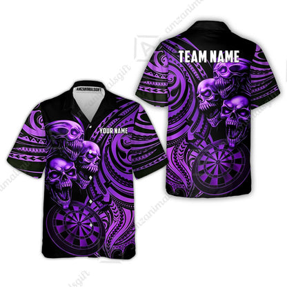 Custom Darts Team Jersey, Personalized Neon Skull Jersey Shirt For Players With Name & Team Name