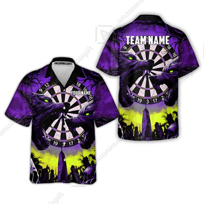 Custom Darts Team Jersey, Personalized Black Forest Wolves Dart Polo Shirt For Players With Name & Team Name