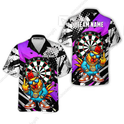 Custom Darts Team Jersey, Personalized Street Rebel Rooster Darts Polo Shirt For Players With Name & Team Name
