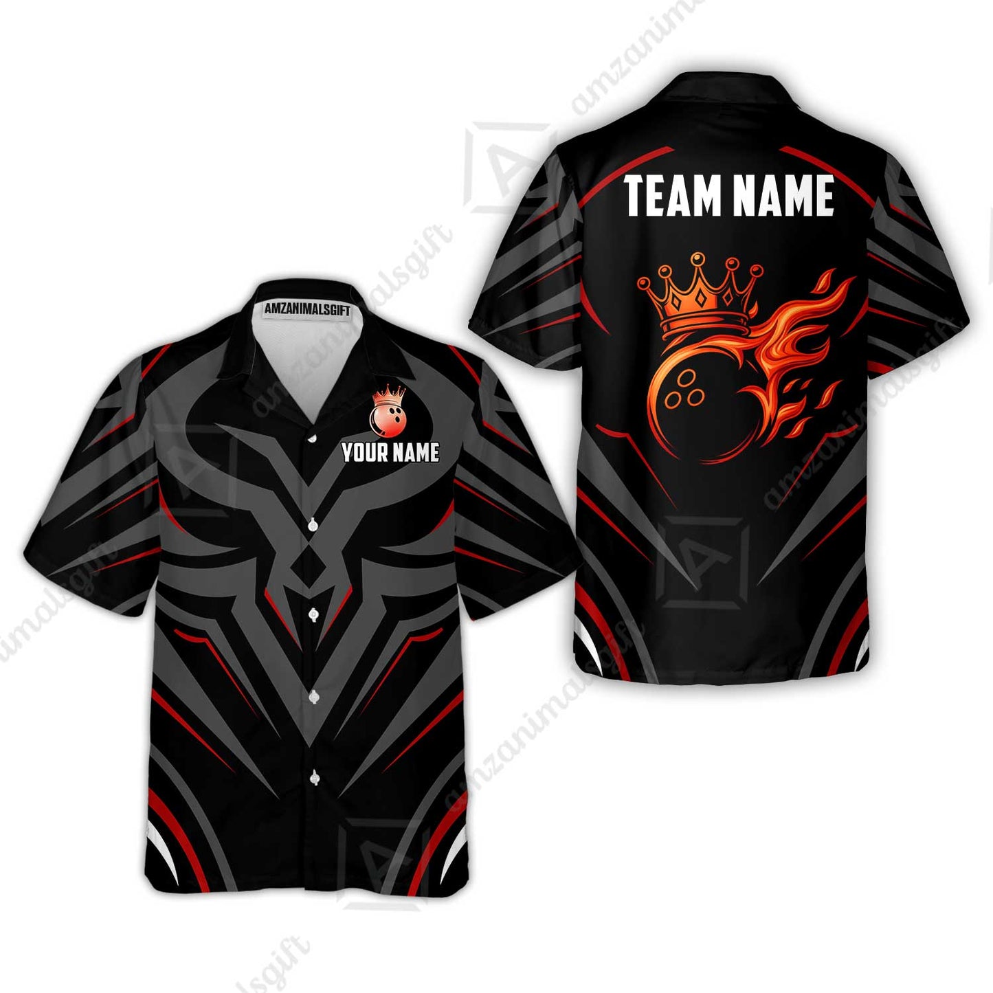 Custom Bowling Jersey Polo Shirt, Crowned Bowling Ball, Custom Bowling Jersey Team Shirt For Players With Name & Team Name