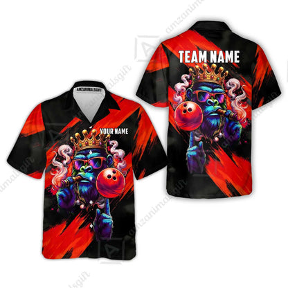 Custom Bowling Jersey Polo Shirt, Gorilla Boss King, Custom Bowling Jersey Team Shirt For Players With Name & Team Name