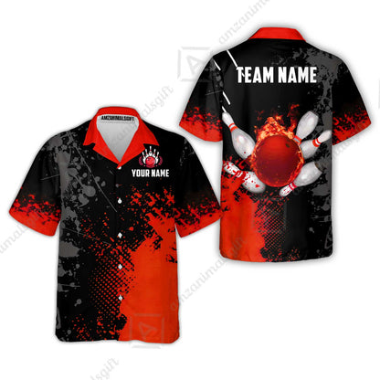 Custom Bowling Jersey Polo Shirt, Fire Ball Bowling, Custom Bowling Jersey Team Shirt For Players With Name & Team Name