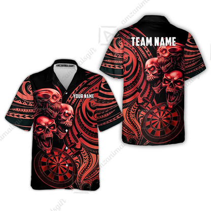 Custom Darts Team Jersey, Personalized Neon Skull Jersey Shirt For Players With Name & Team Name