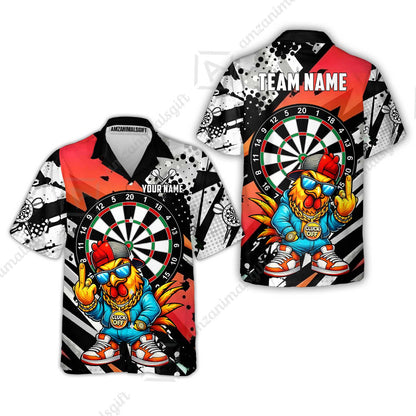 Custom Darts Team Jersey, Personalized Street Rebel Rooster Darts Polo Shirt For Players With Name & Team Name