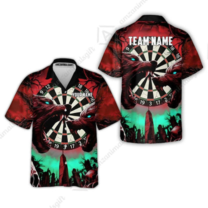 Custom Darts Team Jersey, Personalized Black Forest Wolves Dart Polo Shirt For Players With Name & Team Name