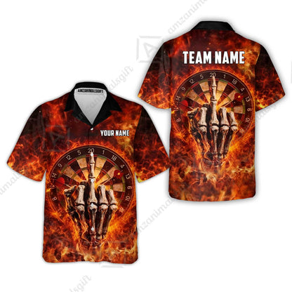 Custom Darts Team Jersey, Personalized Reaper Bullseye Dart Polo Shirt For Players With Name & Team Name