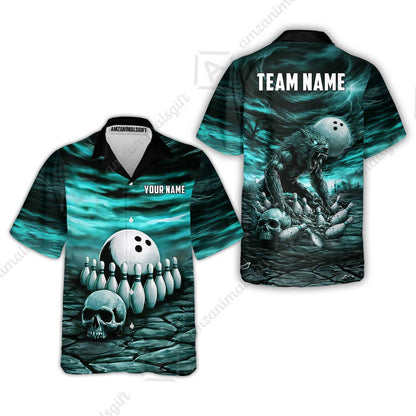 Custom Full Moon Werewolf Bowling Jersey Polo Shirt, Custom Full Moon Werewolf Bowling Jersey Team Shirt For Players With Name & Team Name