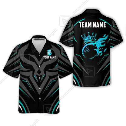 Custom Bowling Jersey Polo Shirt, Crowned Bowling Ball, Custom Bowling Jersey Team Shirt For Players With Name & Team Name