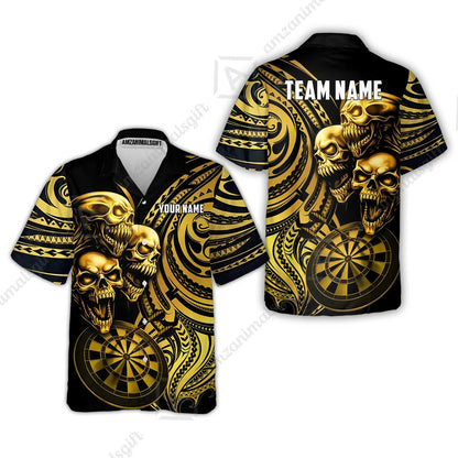 Custom Darts Team Jersey, Personalized Neon Skull Jersey Shirt For Players With Name & Team Name