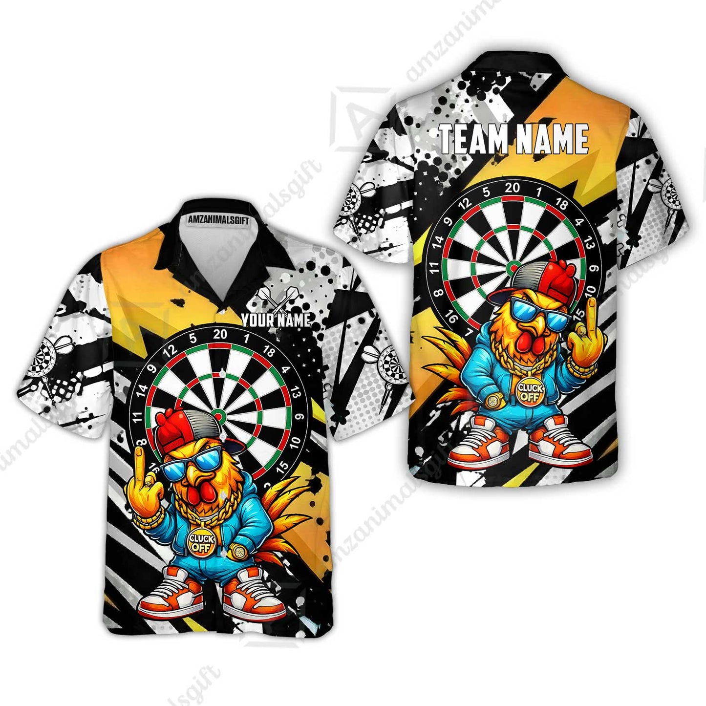 Custom Darts Team Jersey, Personalized Street Rebel Rooster Darts Polo Shirt For Players With Name & Team Name