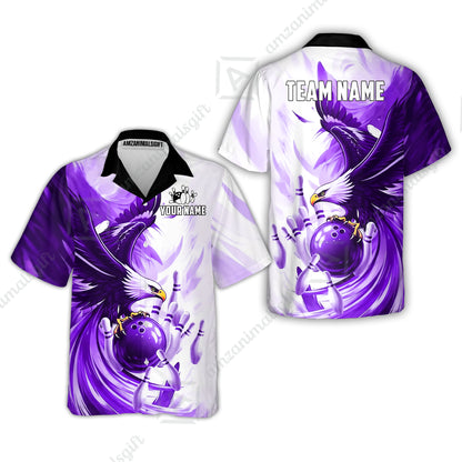Custom Bowling Jersey Polo Shirt, Soaring Eagle, Custom Bowling Jersey Team Shirt For Players With Name & Team Name
