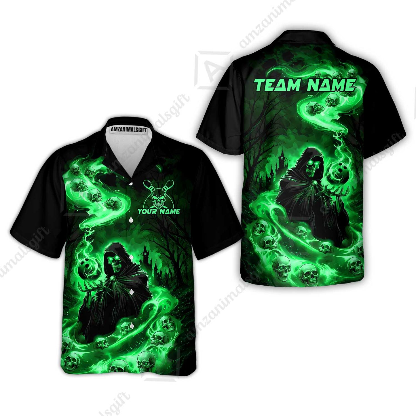 Custom Bowling Jersey Polo Shirt, Fiery Pool Shark, Custom Bowling Jersey Team Shirt For Players With Name & Team Name