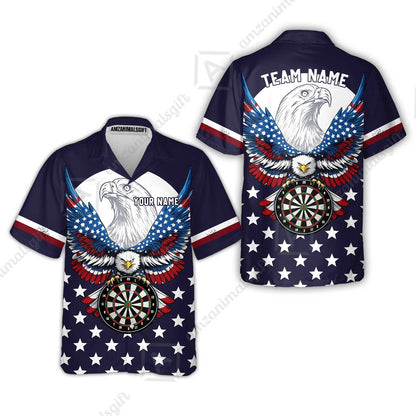 Custom Darts Jersey Polo Shirt, American Eagle, Custom Dart Jersey Team Shirt For Players With Name & Team Name