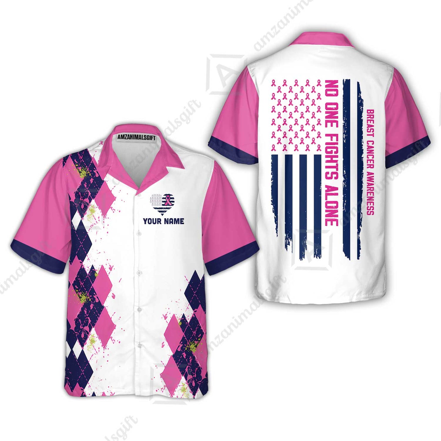 Custom Bowling Jersey Polo Shirt, No One Fights Alone, Personalized Name And Team Name