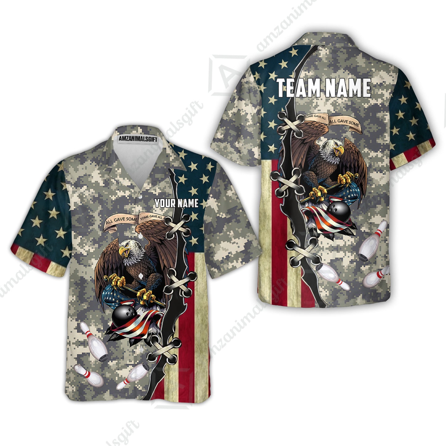 Custom Bowling Jersey Polo Shirt, All Gave Some Bowling, Personalized Name & Team Name