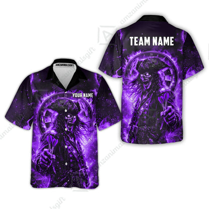 Custom Darts Jersey Polo Shirt, Ghost Pirate, Custom Dart Jersey Team Shirt For Players With Name & Team Name