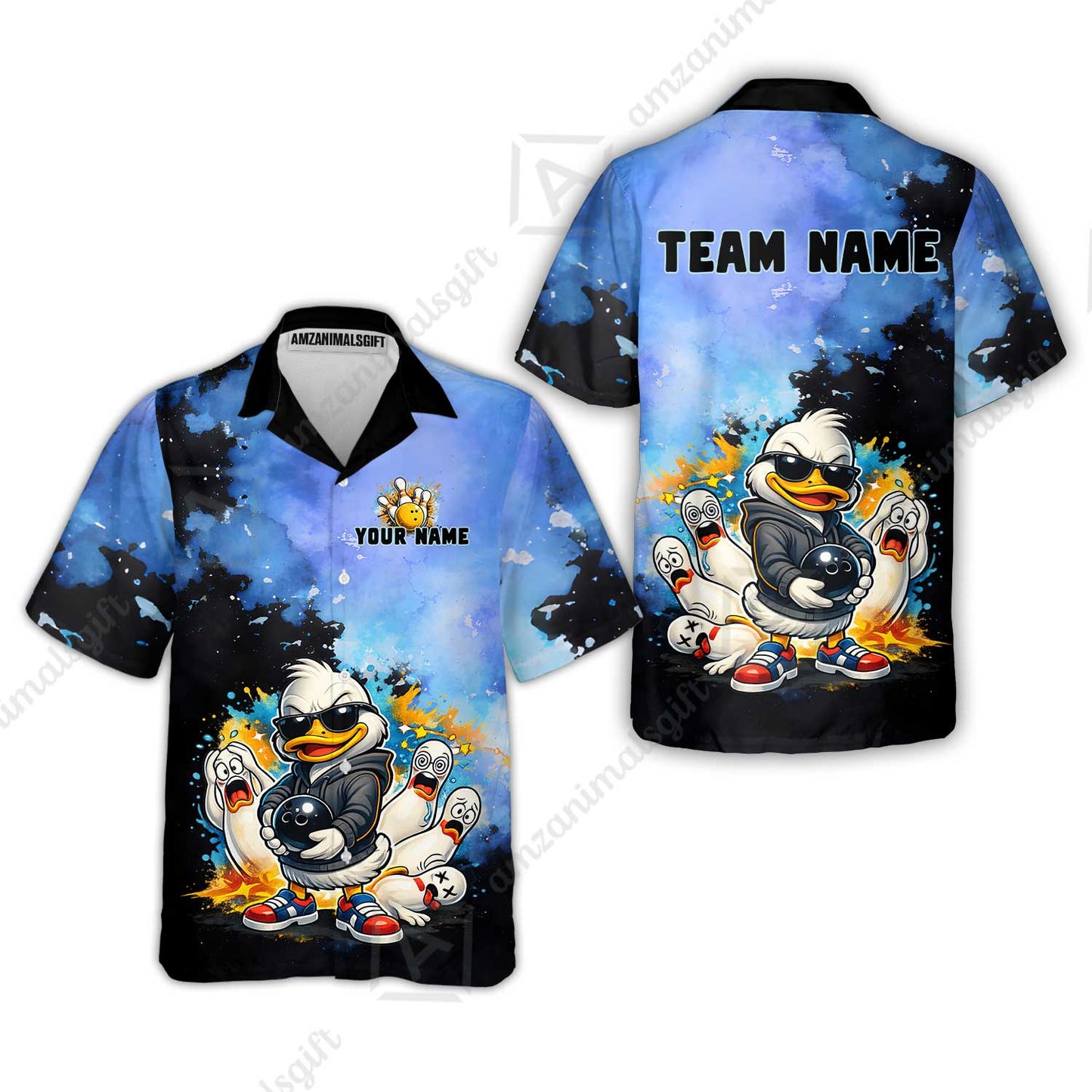 Custom Bowling Polo Shirt, Funny Screaming Pins Bowling Custom Bowling Polo Team Shirt For Players With Name & Team Name