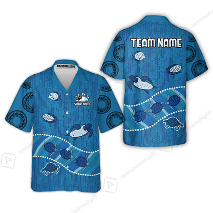 Custom Bowling Jersey Polo Shirt, Sea Turtle Bowling, Custom Bowling Jersey Team Shirt For Players With Name & Team Name