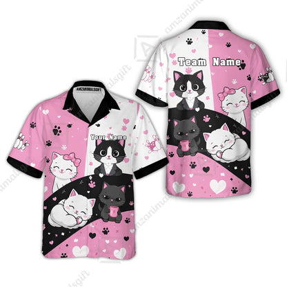 Custom Bowling Jersey Polo Shirt,  Meow Moments, Custom Bowling Jersey Team Shirt For Players With Name and Team Name