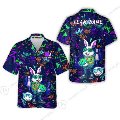 Custom Hip Hop Rabbit Bowling Jersey Polo Shirt, Custom Hip Hop Rabbit Bowling Jersey Team Shirt For Players With Name & Team Name