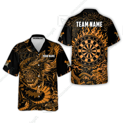 Custom Darts Jersey Polo Shirt, Dragon's Bullseye Darts, Custom Dart Jersey Team Shirt For Players With Name & Team Name