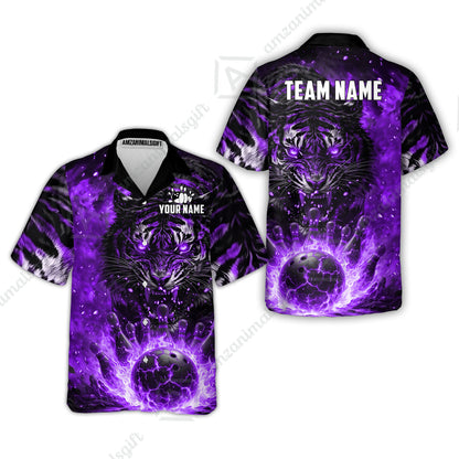 Custom Bowling Jersey Polo Shirt, Cursed Phantom Tiger, Custom Bowling Jersey Team Shirt For Players With Name & Team Name
